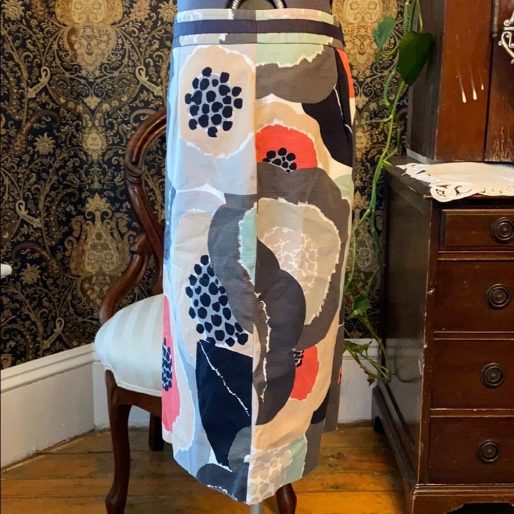 🇬🇧 Boden Greys Painted Poppies pencil skirt 6R - Picture 7 of 11
